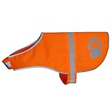Hiado Dog Reflective Vest High Visibility Safety Jacket for Walking Running Hiking to Keep Dogs Visible Safe from Cars and Hunting Accidents Orange L