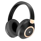 EAORUL Active Noise Cancelling Headphones, 100H Playtime Headphones Wireless Bluetooth, Bluetooth Headphones with Microphone, Over- Ear Wireless Headphones with Deep Bass for Travel (Black)