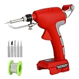 Cordless Soldering Iron Kit for Milwaukee M18 18V Li-ion Battery,75W Digital Display Hand-held Automatic Feed Soldering Gun with 0.04' Solder Wire,5pcs Solder Tips for Home DIY,Repairing Welding