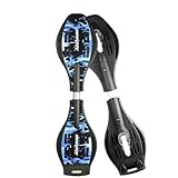 Magnitt RipStik Caster Board, Deluxe Junior Rip Stick with Illuminating Wheels for More Excitement,Fun and Visibility, Ripstick Skateboard for Kids 8+ (Blue A)