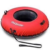 GoSports 44 Inch Heavy-Duty Winter Snow Tube with Premium Canvas Cover - Commercial Grade Sled - Red