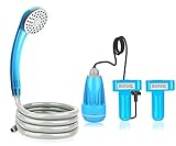 Riigoo Camping Shower Portable Shower for Camping Outdoor Shower Camp Portable Shower Head Handheld Camping Shower Pump Powered by Upgraded Rechargeable Battery, 1 Year Warranty