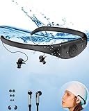 Waterproof Mp3 Player for Swimming, Tayogo Waterproof MP3 Player, 8GB IPX8 Magnetic Charging Swimming Headset, MP3/FM Mode, Music Player for Swimming - Black