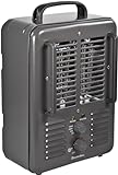 Comfort Zone Electric Portable Milkhouse Style Utility Space Heater with Adjustable Thermostat, Overheat Protection, and Safety Tip-Over Switch, Ideal for Garage or Greenhouse, 1,500W, CZ798