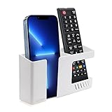 Decobay D3 Wall Mount Phone Holder, Punch-Free Wall-Mounted Mobile Phones Charging to Stand, Sticky Remote Control Storage Box Bedside Lazy Mobile Phone Rack, Multipurpose Storage Box (White)