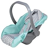ADORA Creative Zig Zag Baby Doll Car Seat Carrier - with Removable Cover - 100 % Machine Washable and Fits Most Dolls & Plush Animals Up To 20”, For Children Ages 2 And Up - Green Mint