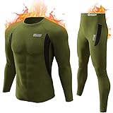 romision Thermal Underwear for Men, Fleece Lined Long Johns Hunting Gear Base Layer Top Bottom Set for Cold Weather