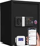 FORFEND Fingerprint Smart Home Safe | App Control/Alert WiFi Safe Box | Kidnap Alarm, Tamper Alarm, False Attempt Alarm | Alexa/Google Home | Floor/Wall Bolted Lock Box Security Money Safe Biometric