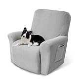 Pzzpzs Recliner Chair Cover Lazy Boy Recliner Covers Recliner Covers for Recliner Chair 1 Piece Furniture Protector Prevent wear and pet Hair（Recliner,Light Grey）