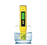 pH Meter for Water Digital pH Meter-High Accuracy Pocket Size PH Tester Pen 0.01 with 0-14 pH Tester for Household Drinking Water Hydroponics Swimming Pool Aquarium Spa(Yellow)