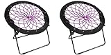 Zenithen Limited Bunjo Foldable Portable Folding Bungee Dish Chair, Perfect for Reading, Gaming, Studying in Dorm Rooms, Living Rooms, and Bed Rooms, Plum (Pack of 2)