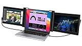Vodzsla Triple Portable Monitor for Laptop,Full HD IPS 11.6'' Dual Monitor Screens Extender,HDMI/USB/Type-C Plug and Play Gaming Computer Monitor for 13.3”-16” Mac Windows Chrome Laptops