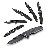 Lichamp Tactical Folding Pocket Knife for Men, 6-Pack Flip Knife Spring Assisted Opening, Sharp Pocket Knife with Clip for Camping, Hunting, Hiking, Indoor and Outdoor Activities