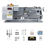 CO-Z 8'x14' Mini Lathe Machine with 600W Brushed Motor | 50-2250 rpm Wood Metal Turning Cutting Drilling Benchtop Metal Lathe with Accessories for Home and Shop DIY Woodworking and Milling