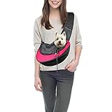 PatiencET Pet Dog Sling Carrier Breathable Mesh Traveling Safe Sling Bag Carrier for Small Dogs Cats