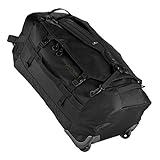 Eagle Creek Cargo Hauler 130L Wheeled Duffel Travel Bag with Backpack Straps and Handles, Lockable U-Lid Opening, End Compartments, and Compression Straps, Jet Black