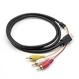 HDMI to RCA Cable 1080P 5ft HDMI Male to 3-RCA Video Audio AV Cable Connector Adapter One-Way Transmitter for TV HDTV DVD