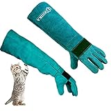 Uzhika Animal Handling Glove Anti Scratch Protective Gloves for Training Dogs Cat Bird Snake Parrot Lizard Wild Animals Reptiles - Bite Resistant Gloves (Blue)