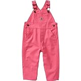 Carhartt Girls' Bib Overalls (Lined and Unlined), Pink Lemonade, 6 Months