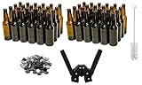 North Mountain Supply Beer Bottling Bundle with - 48 Bottles (2 Cases of 24) 12 Ounce Amber Beer Bottles - 150 Crown Caps - Twin Lever Hand Capper - Bottle Cleaning Brush