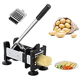 Votron French Fry Cutter Potato Cutter Stainless Steel with 2 Size Durable Blades for Vegetables, Potato, Onions, Carrots, Cucumbers, Fruits, Apples