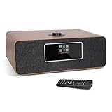 MS3 Stereo Smart Music System with Internet Radio, FM Digital Radio,Clock Radio,Spotify Connect,Bluetooth Speaker,WiFi Speaker,Headphone-Out,Alarms,Presets,Remote and App Control–Walnut
