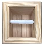 TAFT Recessed Unfinished Solid Wood Toilet Paper Holder with Picture Frame