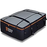 BagMate Military-Grade Waterproof Roof Bag - Rooftop Cargo Carrier – XXL 23 Cubic Feet. with 4 Door Hooks, Zipper/Buckle Closure, Extra Strap – Black Roof Bag for Cars with or Without Rack