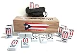 Puerto Rico Double Six Dominoes Set - Premium Quality, Cultural Heritage, 28 Tiles No Box Comes with Travel Bag Puerto Rican Adult Size Domino Set