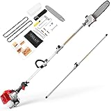 Pole Saw Gas Powered, Reach to 16 FT Extendable Tree Trimmer Powerful 58CC 2-Cycle Gas Chainsaw Cordless Tree Pruning Saw for Tree Trimming and Branch Cutting