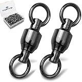 FishTrip Ball Bearing Fishing Swivels 30pcs 0#-10# Barrel Swivels Fishing Tackle with Stainless Steel Solid Welding Ring for Saltwater Freshwater High Strength (Size 0)