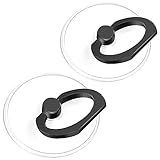 Phone Ring Holder - JCHIEN Transparent Universal Finger Grip Kickstand Cell Phone Ring Stand Holder Compatible with iPhone Samsung Smartphones 2 Pack - Black