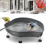 Heated Bird Bath for Outdoors for Winter - 60W Thermostatically Controlled Birdbath Heater for Winter with Large Capacity, All Seasons Available Bird Bath Heater for Outdoor in Winter Garden Yard