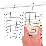 OMHOMETY Tank Top Hangers, 2 Pack Bra Organizer for Closet, Hanging Closet Organizers and Storage Space Saver Storage for Camisoles Tank Tops Bras Swimsuits Strappy Dress, Black