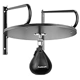 Afranti Heavy Duty Adjustable Speed Bag Platform Kit 24' with Speed Punching Ball (10'x7') Adjustable Height Wall Mount Professional Fitness Ball Boxing Reaction Training Set