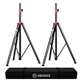 NBVOICE Speaker Stands Pair-Portable Speaker Stands with Non-Slip Feet, Adjustable Heights 4-6 feet Speaker Stands Tripod with Carrying Bag,Super Sturdy for Instrumental Performance,Band,Travel