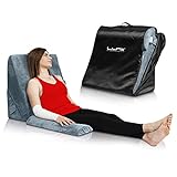 Lunix LX6 3pcs Orthopedic Bed Wedge Pillow Set, Post Surgery Memory Foam for Back,Leg and Knee Pain Relief. Sitting Pillow for Reading, Adjustable Pillows for Acid Reflux and GERD for Sleeping Navy