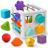 TOHIBEE Montessori Toys for 1 Year Old, Sensory Toys Shape Sorter, Baby Blocks Colorful Textured Balls Sorting Games, Montessori Learning Activity for Fine Motor Skills,Baby Toys 12-18 Months