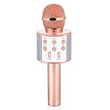 Dodosky Toys for Girls Age 5-12, Wireless Bluetooth Karaoke Microphone for Kids Popular Toys for 5 6 7 8 9 10 11 12 Year Olds Girls Boys Best Gifts for 5-12 Year Olds Girl Boy Teen - Champagne