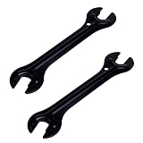 Antrader 2 Pcs Bike Hub Cone Wrench,Bicycle Pedal Wrench Double Side Cycling Repair Removal Tool,13,14,15,16mm,Black