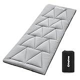 KingCamp Cot Pad for Camping, Comfortable Lightweight Mat, Puffy Soft Warm Non-Slip Cot Mattress Topper for Outdoor, Backpacking, 75'* 25', Grey