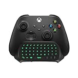 TiMOVO Green Backlight Keyboard for Xbox One, Xbox Series X/S,Wireless Chatpad Message KeyPad with Headset & Audio Jack,Mini Game Keyboard Fit Xbox One/One S/One Elite/2, 2.4G Receiver Included, Black