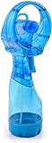 O2COOL Deluxe Handheld Battery Powered Water Misting Fan (Light Blue) Batteries Included