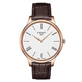 Tissot Men's Tradition 5.5 316L Stainless Steel case Swiss Quartz Watch with Leather Strap, Brown, 18 (Model: T0634093601800)