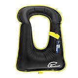 Rrtizan Snorkel Vest, Adults Portable Inflatable Swim Vest Jackets for Snorkeling Swimming Diving Safety(Back)
