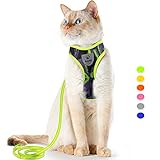 Supet Cat Harness and Leash Escape Proof, Adjustable Breathable Cat Vest Harness with Reflective Trim, Cat Leash and Harness Set for Large Small Cats Kittens Puppies