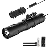 Mlok Tactical Flashlight 1250 Lumens, Rechargeable Flashlight with Remote Pressure Switch LED Light with Rechargeable Batteries and Charger Included