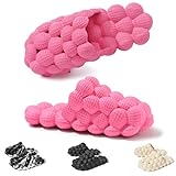 ASONGMAKE Womens Massager Slippers,Funny Bubble Unisex Super Soft Sandals Mens Breathable Beach Slides,Bath Shower Slippers Bedroom Spa House Sandals Rose Red43-44