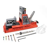 ARMOR TOOL Auto-Jig Pocket Hole System - Starter Pack - Woodworking Joinery Tool with Self-Adjusting Design & 50 Assorted Screws - APJ-1400