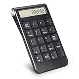 Sanpyl Wireless Numeric Keypad with LCD Display, 2.4G Number Pad Calculator Function Accounting Digital Keyboard, USB Receiver, for Laptop, PC, Desktop, Notebook (Black)